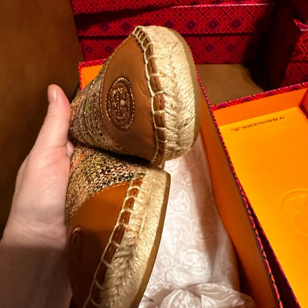 Tory Burch Espadrille Metallic Tweed
